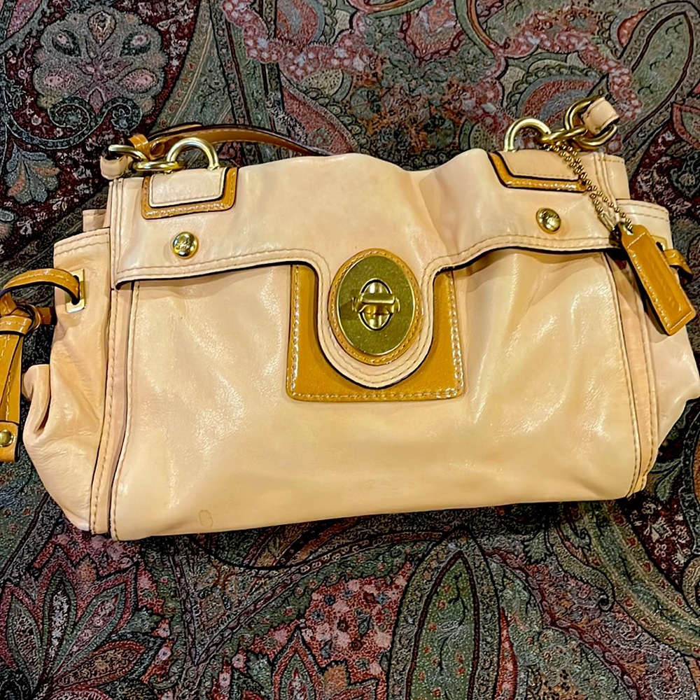 Beautiful neutral colored Coach purse
